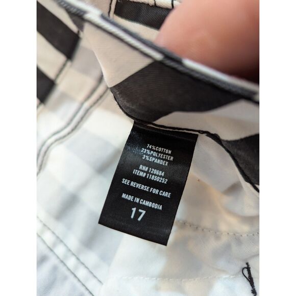 Hot Topic HT Denim Hi-Rise Super Skinny Stripe Jeans Black White Size 17 36x27.5 - Picture 3 of 6